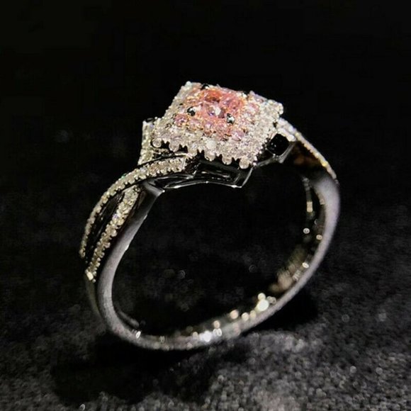 COPY - 925 Sterling Silver Pink Sapphire Ring, cute Ring, shiny Ring. - Picture 2 of 3